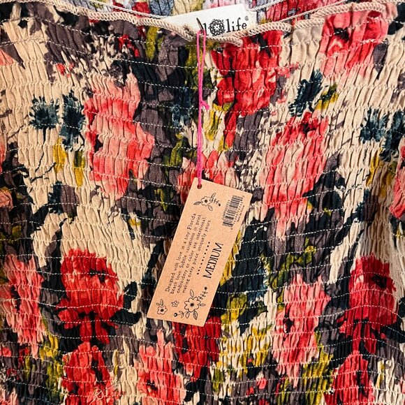 NWT Natural Life Sedona Jumpsuit! Teal mixed floral, size medium - Picture 5 of 6